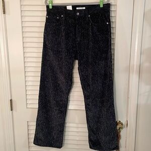 Sunflower Loose Black Speckled Jumbo Corduroy NWT Silver Hidden Button Trousers
